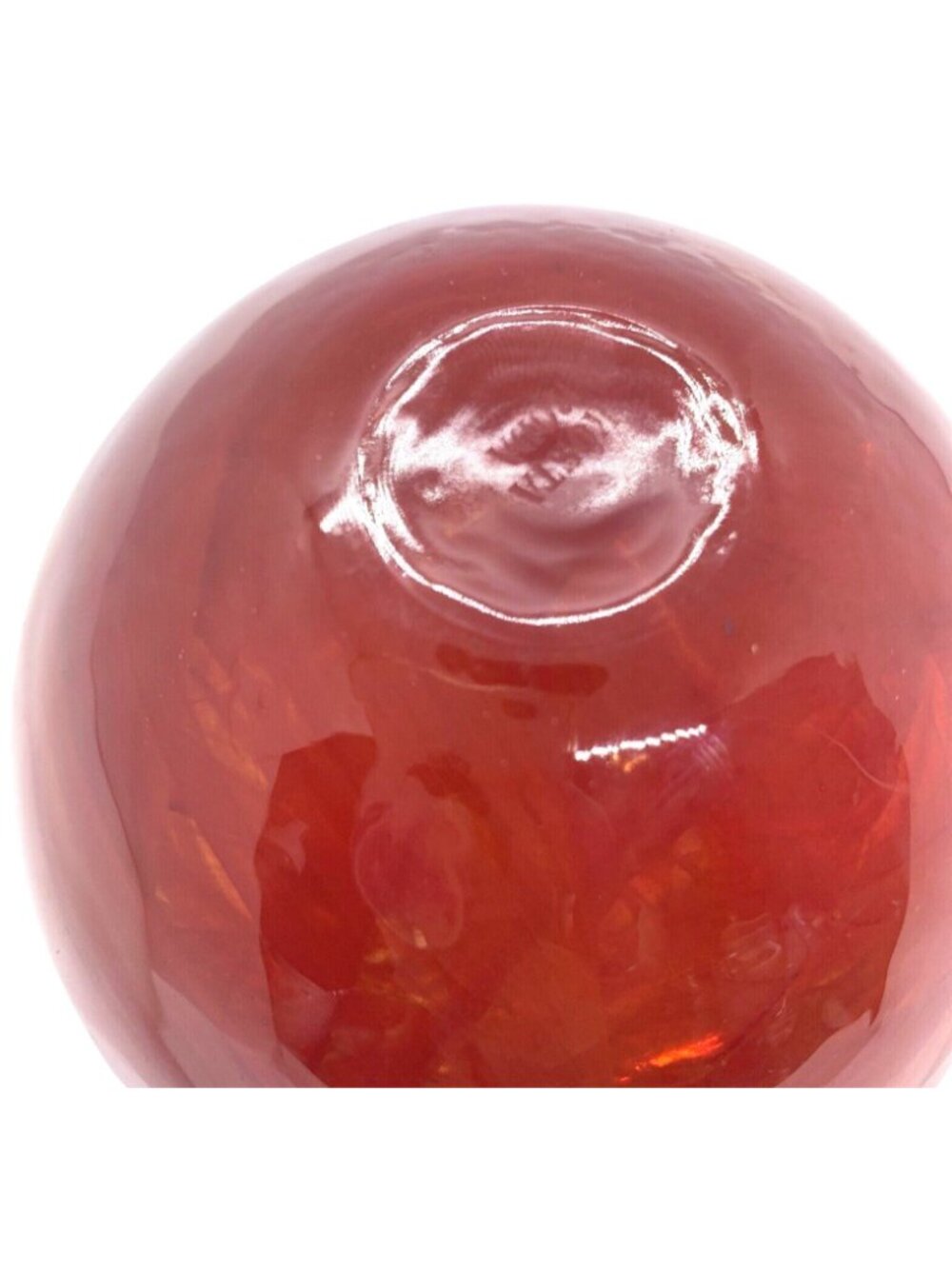 Kosta Boda Atoll Bowl Paperweight Anna Ehrner Red Swirl Art Glass Sweden - Picture 8 of 12